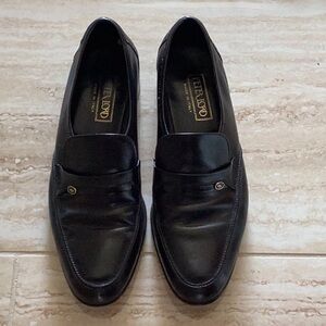 Peter Lord Mens Size 8 M Black Leather Shoes. Made In Italy.